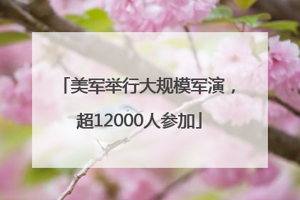 美军举行大规模军演，超12000人参加